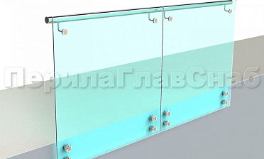 Ограждение с поручнем на выносе на точечном креплении купить в Новосибирске