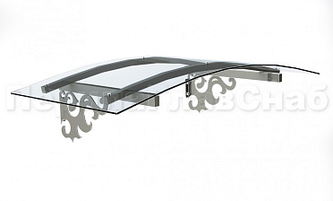 Навес из поликарбоната с узором из листа купить в Новосибирске