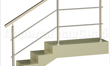 Два ригеля на сварке, квадратный поручень и круглые стойки купить в Новосибирске