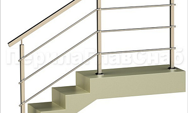 Три ригеля на держателях, квадратные поручень и стойки купить в Новосибирске