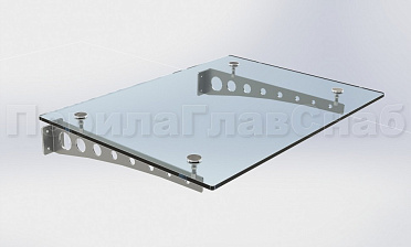 Стеклянный козырек на консоли из листа купить в Новосибирске