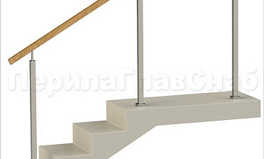 Нержавеющие ограждения без ригелей с квадратным деревянным поручнем и квадратными стойками купить в Новосибирске