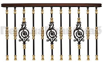 Латунные перила для лестниц серии – Намибия L07 в Новосибирске. Готовые проекты ПерилаГлавСнаб