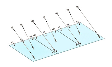 Комплект фурнитуры для козырька 1800х3700 (на вантах/тягах) k671-18-37 купить в Новосибирске