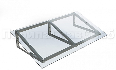 Козырек на треугольном скате из поликарбоната купить в Новосибирске