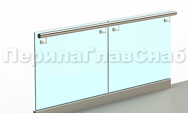 Ограждение с поручнем на выносе в зажимном профиле купить в Новосибирске