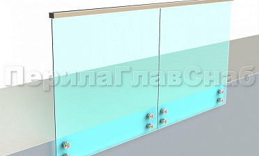 Ограждение с профильным поручнем с пазом на точечном креплении купить в Новосибирске
