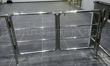 Нержавеющие двустворчатые калитки с горизонтальным заполнением купить в Новосибирске