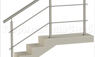 Два ригеля на сварке, круглый поручень и квадратные стойки купить в Новосибирске