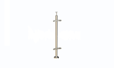 Стойка круглая  Ø38.1: 2 пластинчатых стеклодержателя, полированная, высота 950 мм (AISI 304) k729 купить в Новосибирске Стойка круглая  Ø38.1: 2 пластинчатых стеклодержателя, полированная, высота 950 мм (AISI 304) k729 купить в Новосибирске