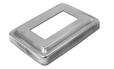 Низ стойки фигурный под трубу 31х61 мм, 105х75х0.4, высота 16 мм, полированный (AISI 304) k377 купить в Новосибирске