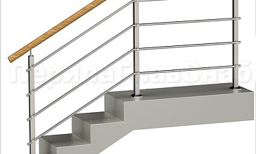 Четыре ригеля на держателях, круглый пластиковый поручень и квадратные стойки купить в Новосибирске