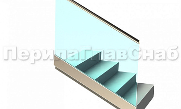 Ограждение с поручнем с пазом в зажимном профиле на лестнице купить в Новосибирске