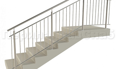 Нержавеющие ограждения с вертикальным заполнением 'частокол' - вариант №3 купить в Новосибирске