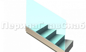 Ограждение без поручня на профиле на лестнице в Новосибирске. Готовые проекты ПерилаГлавСнаб