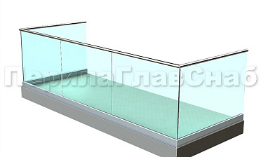 Ограждение на несущем стекле на алюминиевом профиле для балкона купить в Новосибирске