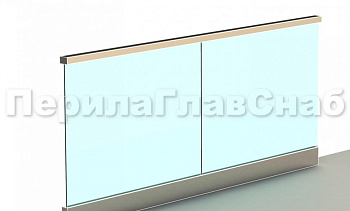 Ограждение с профильным поручнем с пазом в зажимном профиле в Новосибирске. Готовые проекты ПерилаГлавСнаб