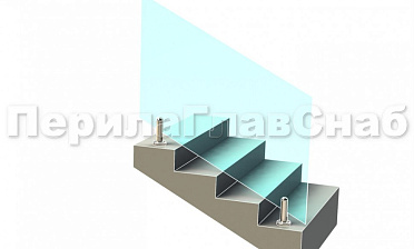 Ограждение без поручня на министойках на лестнице купить в Новосибирске
