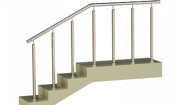 Ограждения со стойками в каждую ступень без ригелей в Новосибирске. Готовые проекты ПерилаГлавСнаб