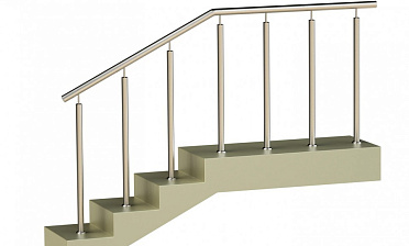 Ограждения со стойками в каждую ступень без ригелей купить в Новосибирске