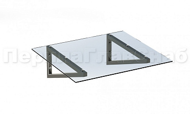 Консольный навес из поликарбоната выносной прямой треуголки купить в Новосибирске