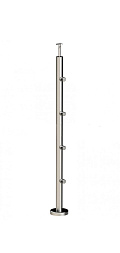 Стойка круглая Ø38.1: 4 ригеледержателя, полированная, высота 950 мм (AISI 304) k714 купить в Новосибирске