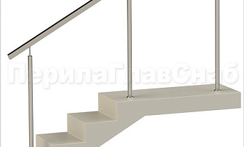Нержавеющие ограждения без ригелей с квадратным поручнем в Новосибирске. Готовые проекты ПерилаГлавСнаб