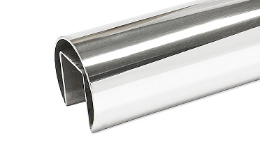 Труба Ø42.4 мм, с пазом 24х24, тройная полировка 800GRIT, (AISI 201) k820 купить в Новосибирске Труба Ø42.4 мм, с пазом 24х24, тройная полировка 800GRIT, (AISI 201) k820 купить в Новосибирске