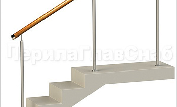 Нержавеющие ограждения без ригелей с деревянным поручнем в Новосибирске. Готовые проекты ПерилаГлавСнаб
