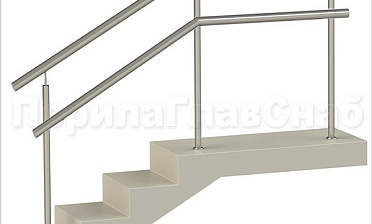 Нержавеющие ограждения с детским поручнем без ригелей купить в Новосибирске