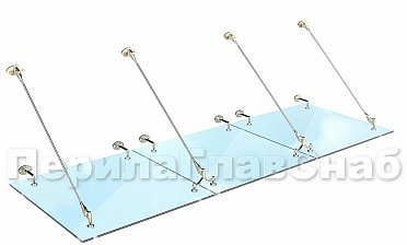 Комплект фурнитуры для козырька 1200х2800 (на вантах/тягах) k671-12-28 купить в Новосибирске