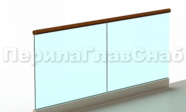 Ограждение с деревянным поручнем на профиле купить в Новосибирске