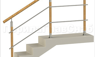 Два ригеля на держателях, пластиковый поручень и квадратные деревянные стойки купить в Новосибирске