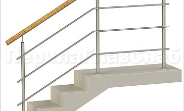 Три ригеля на сварке, круглый пластиковый поручень и круглые стойки купить в Новосибирске