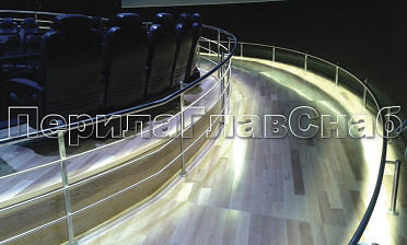 Ограждение со светильниками, встроенными в поручень купить в Новосибирске