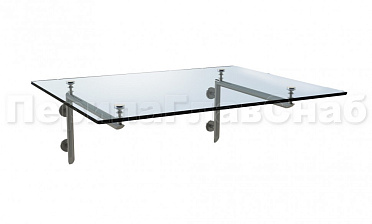 Стеклянный консольный навес на Г-образном каркасе - вариант 2 купить в Новосибирске