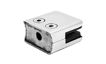 Стеклодержатель штампованный, под стекло 10 мм (5+5 мм), квадратный под стойку Ø38.1 мм (40х24х48 ) полированный AISI 304 k351-10 купить в Новосибирске