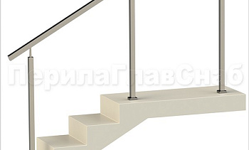 Ограждения без ригелей с квадратным поручнем и квадратными стойками в Новосибирске. Готовые проекты ПерилаГлавСнаб