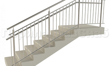 Нержавеющие ограждения с вертикальным заполнением 'частокол' - вариант №4 купить в Новосибирске