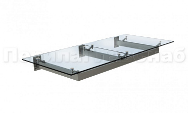 Стеклянный козырек на прямом каркасе купить в Новосибирске