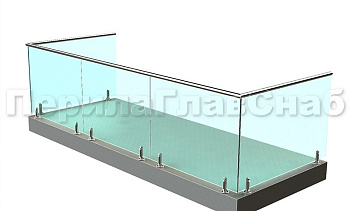 Балконные ограждения из стекла на министойках в Новосибирске. Готовые проекты ПерилаГлавСнаб