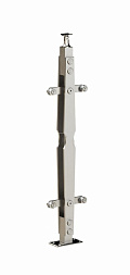 Стойка эксклюзивная из двух пластин с двумя пластинчатыми стеклодержателями, крепление в пол, регулируемый ложемент (AISI 304) k769 купить в Новосибирске