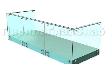 Ограждения на несущем стекле с торцевым креплением для балкона купить в Новосибирске