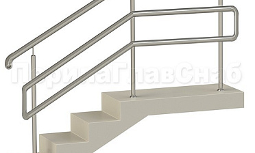 Нержавеющие ограждения с двойным поручнем без ригелей - вариант 1 купить в Новосибирске