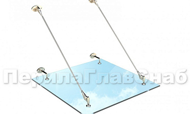 Стеклянный козырек на вантах купить в Новосибирске