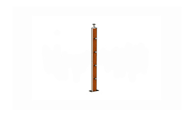 Дизайнерская плоская комбинированная стойка в сборе из шлифованной нержавеющей стали и древесины дуба с четырьмя ригеледержателями k742-2 купить в Новосибирске Дизайнерская плоская комбинированная стойка в сборе из шлифованной нержавеющей стали и древесины дуба с четырьмя ригеледержателями k742-2 купить в Новосибирске