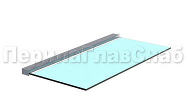 Козырек на алюминиевом профиле ,вынос до 950мм k671-100-2.4 купить в Новосибирске