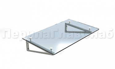 Стеклянный козырек на консоли из трубы купить в Новосибирске