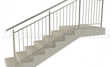 Нержавеющие ограждения для детских образовательных учреждений  с вертикальным заполнением “Частокол” - вариант №2 купить в Новосибирске