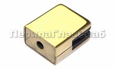 Стеклодержатель штампованный квадратный на плоскость для стекла 8 мм (4+4 мм), полированный, под золото (AISI 304) Фk352-88 купить в Новосибирске